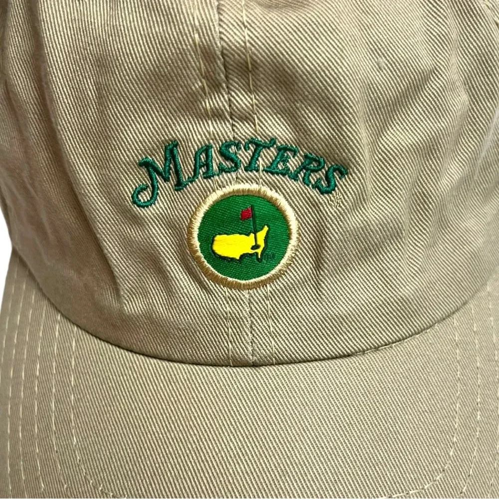 American Needle Masters Golf Hat Vintage Made in USA Khaki Adjustable‎ Ball Cap